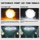 1157 Front LED Turn Signals 2 Inch Bullet Switchback Running Lights Compatible with Harley Breakout Touring Road King Road Glide Dyna Softail Sportster 1200 883 Forty Eight