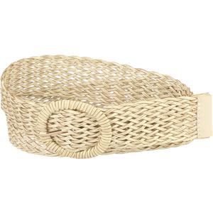 Allegra K Womens Skinny Waist Belts Braided Belts for Dress Round Metal Buckle Adjustable (58-84cm/22.83-33.07", Beige)
