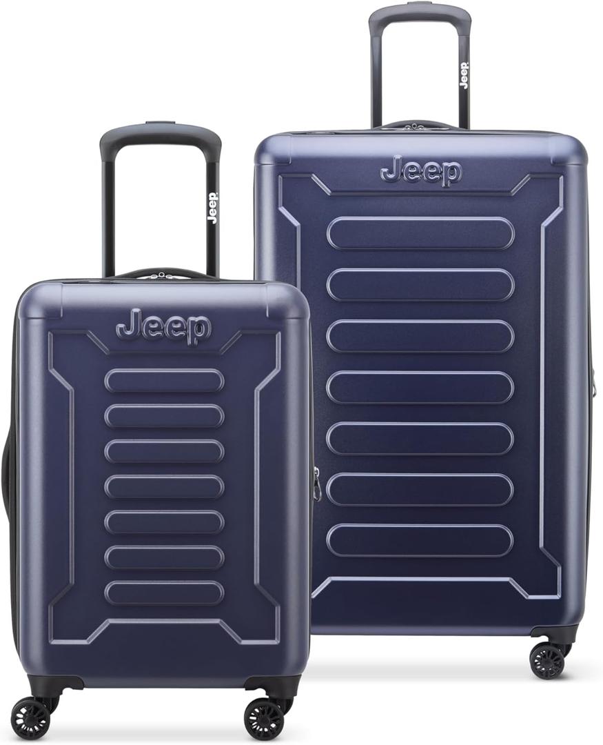 Jeep JH004C Hardside Expandable Luggage with Spinner Wheels, Peacoat Navy, 2 Piece Set 20/28 Inch