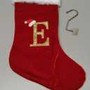 infleesh 20 Inches Monogrammed Christmas Stockings with Letters,Super Soft Christmas Stockings Large Monogram Stockings Red Letter Stockings for Christmas Holiday Xmas Gift…