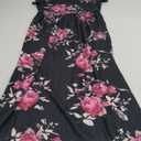 GORLYA Girl's Short Sleeve Floral Print Loose Casual Long Maxi Dress with Pockets 14Y