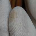 Modern Upholstered Dining Chairs, Beige Fabric Seat with Wooden Legs, Contemporary Kitchen Side Chairs, Set of 2