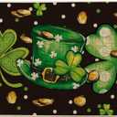 Artoid Mode Shamrock Hat St. Patrick's Day Doormat, Spring Home Decor Low-Profile Switch Rug Door Mat Floor Mat for Indoor Outdoor 17x29 Inch