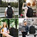 BIKROD Black Backpack for Men and Women, Backpack for School Teens Boys and Girls, Lightweight Casual High School Bookbag, Daily-use Travel Laptop Backpack Fits 15.6 Inch Notebook