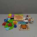 Toddler Puzzles, Wooden Jigsaw Animals Puzzles for 1 2 3 Year Old Girls Boys Toddlers, Educational Preschool Toys Gifts for Colors & Shapes Cognition Skill Learning