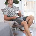 Marvmys Men's Short Sleeve Pajama Set Summer Pj Short Set 2 Pcs Loungewear Sleepwear with Pockets (Gray, XL)