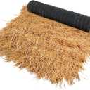 XLX TURF Synthetic Thatch Grass Roof for Tiki Bar Huts Hawaiian Cowboy Party Decorations - Fireproof Wild Mexican Style Artificial Hay Straw Roll Crafts Garden Fence Patio - 15.74" x 4'