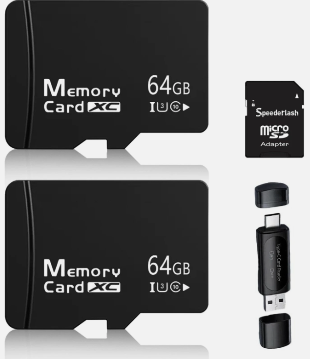2Pack 64GB MicroSDXC Memory Cards with SD Adapter & Universal USB Reader, V30 U3 Rated, 4K Video Recording Cards for Security Cams, Tablets & Dash Cams