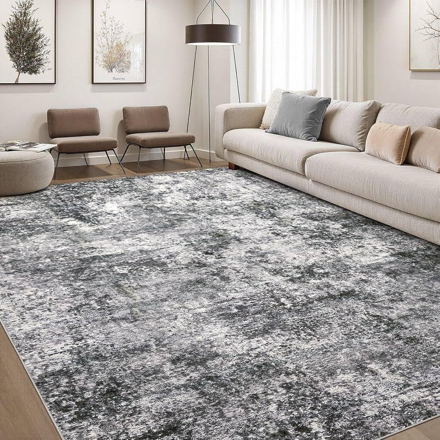 DMOYEST Area Rug Living Room Rugs 9x12 Washable Abstract Grey Carpet
Neutral Modern Large Non-Slip Soft Low Pile Rugs for Bedroom Dining Room Home Office Indoor Decor