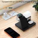 Wireless Charger for iPhone, 6in1 Fast Phone Charger Stand Dock Alarm Clock Night Light, Wireless Charging Station for Apple Watch, for Airpods 3/2/Pro, for iPhone 17/1615/14/13/12/11/Pro/Max (Black)