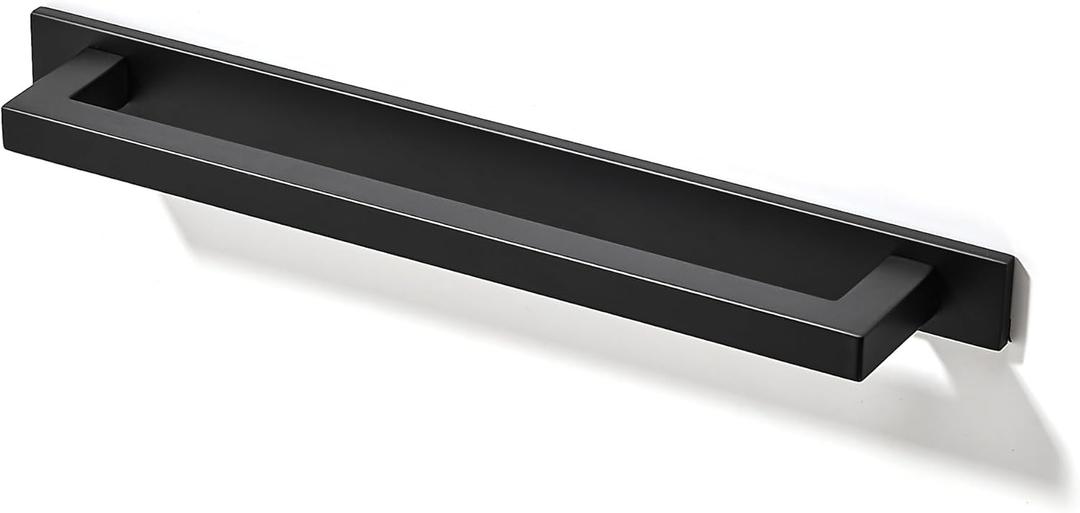 TUNNY 10 Pack Square Solid Cabinet Handles-5"/128mm Screw Spacing Matte Black Furniture Hardware Handles for Kitchen Cabinets Bedroom Dresser Wardrobe Cabinet Pulls