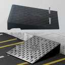 Rubber Threshold Ramp, 3.9" Rise Wheelchair Ramp Doorway, 7000Lbs Load Capacity, Non-Slip Surface Rubber Curb Ramp for Wheelchair and Scooter, 2 Pack(3.9" Height) (3.9" Rise)