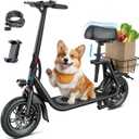 Electric Scooter with Seat & Basket for Adults 20Mile Range