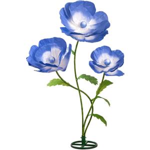 5.6 Ft Large Paper Artificial Flowers Giant Flowers for Decoration Indoor/Outdoor Handcrafted Poppy Flowers for Garden, Wedding, Hotel, Office, Shop Window, Photography Props,Bule