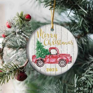 2 x 2025 Merry Christmas Tree Ornament  Festive Keepsake Gift for Family, Friends, Stocking Stuffers, Thanksgiving & New Year (T21)