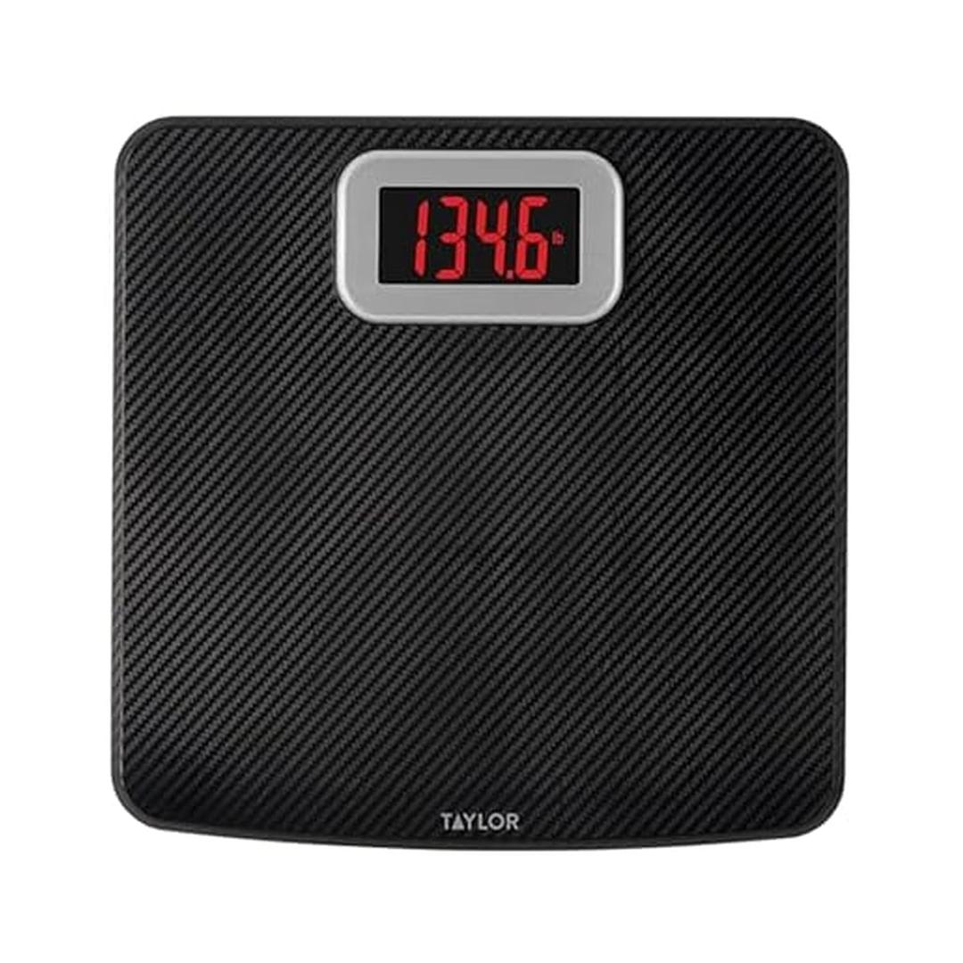 Taylor Digital Bathroom Scale, 440 lb Cap, Red LED, Anti-Slip, Black
Tempered safety glass for stability, backlit display readable from any angle, instant results, low profile modern design
