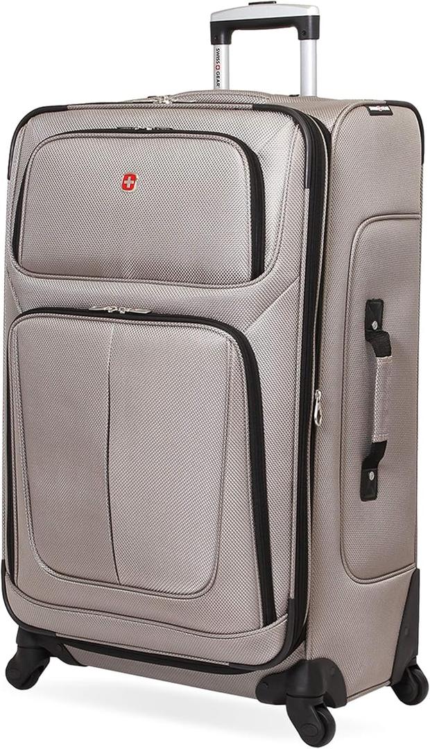 SwissGear Sion Softside Expandable Luggage, Blue, Checked-Large 29-Inch