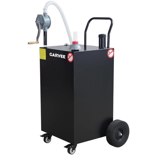 50 Gallon Portable Fuel Caddy with Manual Pump, Heavy Duty Gas Storage Tank on 4 Wheels for Gasoline & Diesel, for Trucks, Boats, ATVs, Lawn Mowers