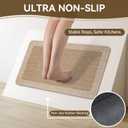 Kitchen Mat Non Slip, Washable Kitchen Rugs, Absorbent Kitchen Mats for Floor, Rubber Backing Soft Standing Floor Mat Runner Rug for Front of Sink, Easy to Clean and Maintain, Brown 17"x59"