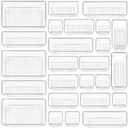 Plastic Drawer Dividers Set Customizable Storage Bins (25 Pieces), Multi-Purpose Use Ideal for bathroom, kitchen, office, or vanity drawers.