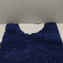 Smiry Luxury Chenille Toilet Rugs U-Shaped 20x20, Soft Absorbent Non-Slip Contour Bathroom Rugs for Toilet, Machine Washable Contoured Bath Mats, Navy Blue
