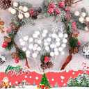 Christmas Glitter Berries Stems 14Pcs 7.8 Inch Christmas White Holly Berry Picks Artificial Winter Faux Berry Stems Picks Branches for Christmas Tree Ornaments DIY Crafts Wreath and Home Decor