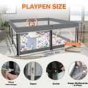 Foldable Baby Playpen with Mat - Portable,Spacious & Sturdy Playpen for Babies and Toddlers,Quick 1-Minute Setup,Travel-Friendly, Collapsible Play Pen for Indoor and Outdoor Use (Grey, 50x50 inches)