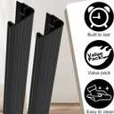 Pangda 2 Pcs 48 L Fixed Vinyl Sill Cap 1-5/32 Inches High Exterior Door Threshold Seal Replacement for Residential Door Trim-to-fit Fixed Vinyl Sill for Residential Entry Waterproof(Black)