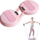 Ab Twister Board, Waist Twister Machine with Resistance Bands, Waist Twisting Disc for Core & Ab Exercise, Foot Massage, Ideal for Slimming Workout (Pink)