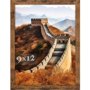 Picrit 9x12 Picture Frame, Photo Frame for Wall Mounting Display, Brown