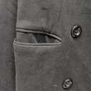 Ebifin Men's Notch Lapel Double Breasted Long Trench Coat Casual Cotton Blend Peacoat (Black)