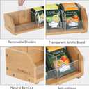 TIOPGHAD Small Bamboo Tea Bag Organizer Storage Holder for Tea Bags Wood Tea Box Containers Tea Rack Teabag Station Stand for Cabinet Countertop Office