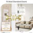 HOSOM Gold Door Knobs with Lock and Key, Keyed Entry Door Knob Interior, Exterior Door Lock for Bedroom and Bathroom, Round Door Handle with Key for Commercial and Residential Area, Satin Brass 1 Pack