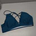 Woman Swim Top, Size L, Indigo Green Color