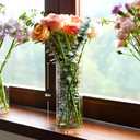 4pcs Glass Cylinder Vases for Centerpieces - 8 Inch Tall Glass Vases for Flowers, Hurricane Candle Holders Floating Candle Vase for Table Centerpiece Formal Dinners Home Decor