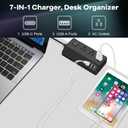3 Outlet Desk Clamp Power Strip with 4 USB Ports - Desktop Edge Mount Surge Protector - Clamp on Power Strip USB C 20W - Desk, Men, Hotel, Home, Office, Gaming, Phone, Computer, Electronic Accessories