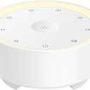 Kipcush White Noise Machine for Sleeping, 20 Soothing Sounds Including White Pink Brown Noise, Fan and Nature, Custom Shortcut Buttons, Dimmable Night Light, 8 Hour Timer, USB Powered (Black)