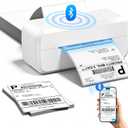 Bluetooth Thermal Label Printer, Shipping Label Printer for 4x6 Shipping Packages & Small Business, Compatible with IOS, Android, Windows and Mac, Widely Used for eBay, Amazon, Shopify, USPS (White)
