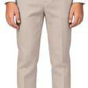 Boys' Flat Front Dress Pants Adjustable Waist School Uniforms Pants (16, Champagne)