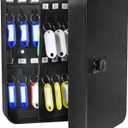 Key Box Wall Mount, 60 Steel Locking Key Cabinet Wall Mount, Combination Lock Box with Code, Hooks and Label Stickers
