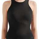 SUUKSESS Women Padded Cotton Ribbed Tank Tops 2025 High Neck Racerback Basic Tops Size S