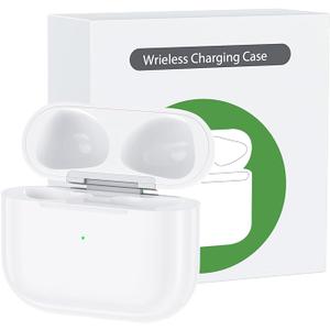 Wireless Charging Case for AirPods 3rd Gen, Compatible with Apple AirPods 3rd Generation, Bluetooth Pairing Sync Button, White, Case for Wireless Charging, Protects AirPods Case