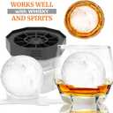 PREMIUM Ice Ball Molds (6-Pack), BPA Free 2.5 Inch Ice Spheres. Slow Melting Round Ice Cube Maker for Whiskey and Bourbon (Black)