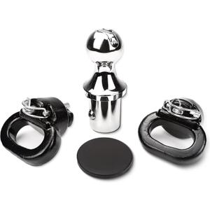 60618 Puck System Gooseneck Hitch Ball Kit Compatible with 2013-2024 Dodge Ram 2500 3500 2-5/16 Inch Gooseneck Ball for Truck Bed with 2 Gooseneck Safety Chain Anchors | 30000 lbs GTW/ 7500 lbs VTW