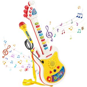 Toddler Guitar, Musical Instruments Toys for Toddlers 2 3, Montessori Karaoke Music Toys for 3 4 5 Year Old Boys Girls Pretend Play Gifts