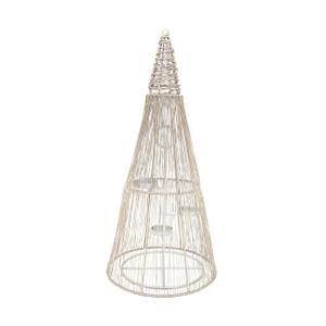 SARO LIFESTYLE Twinkling Tradition Brass Christmas Tree Tealight Holder Festive Holiday Candle Dcor, 21", Silver