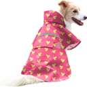 NACOCO Large Dog Raincoat Adjustable - Pet Rubber Ducks Yellow Water Proof Clothes Lightweight Rain Jacket Poncho Hoodies with Strip Reflective Pink (Pink M, Yellow Duck) (Medium (Pack of 1))
