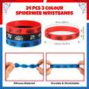 Thenshop 72 Pcs Spider Party Supplies Include Sticky Hands Web Stress Ball Rubber Wristbands Cobweb Sticky Hands Spider Theme Gifts for Birthday Comic Themed Party Decoration (Elegant Color)