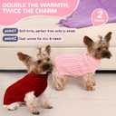 2 Pack Dog Sweaters for Small Dogs Winter Turtleneck Pullover Cable Knit Fleece Stretch Puppy Doggie Chihuahua Toy Poodle Yorkie Pomeranian Boy Girl Pet Clothes (S, Pink & Red)