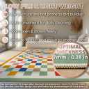 Washable 8x10 Checkered Area Rug for Living Room, Colorful Rainbow Checkerboard Modern Large Rugs, Ultra Thin Low Pile Lightweight Indoor Carpet with Non-Slip Backing for Bedroom Kids Nursery Playroom